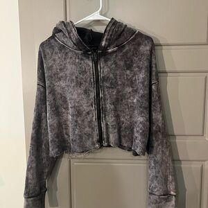 Gray Cropped Hoodie